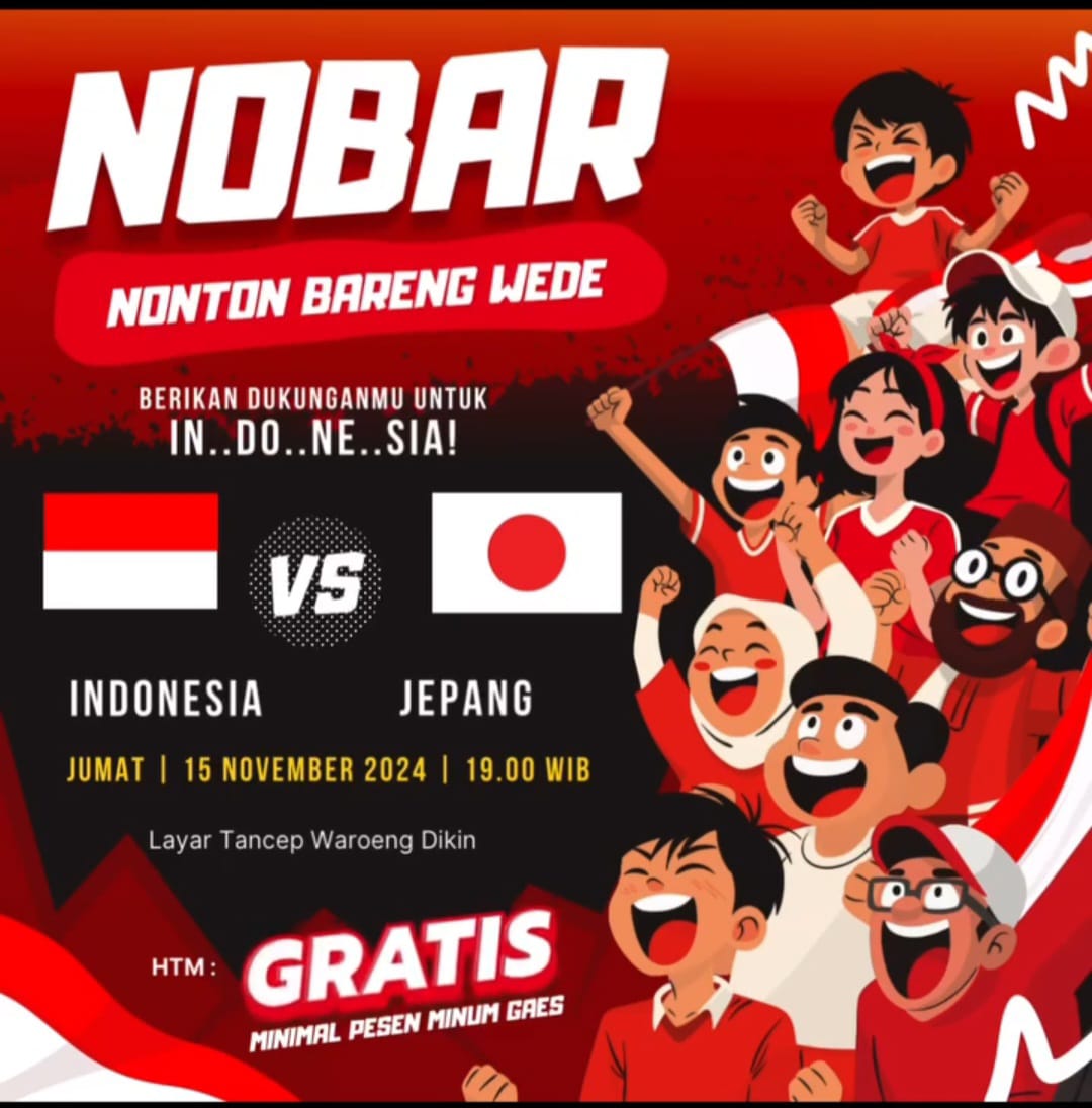 Tempat Nobar Timnas Indonesia vs Jepang di Palembang