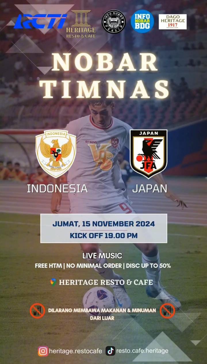 Lokasi Nobar Timnas Indonesia vs Jepang di Bandung