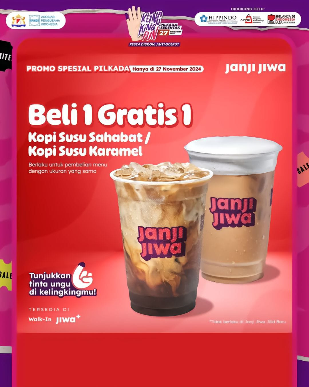 Daftar Minuman Spesial Promo Pilkada 2024