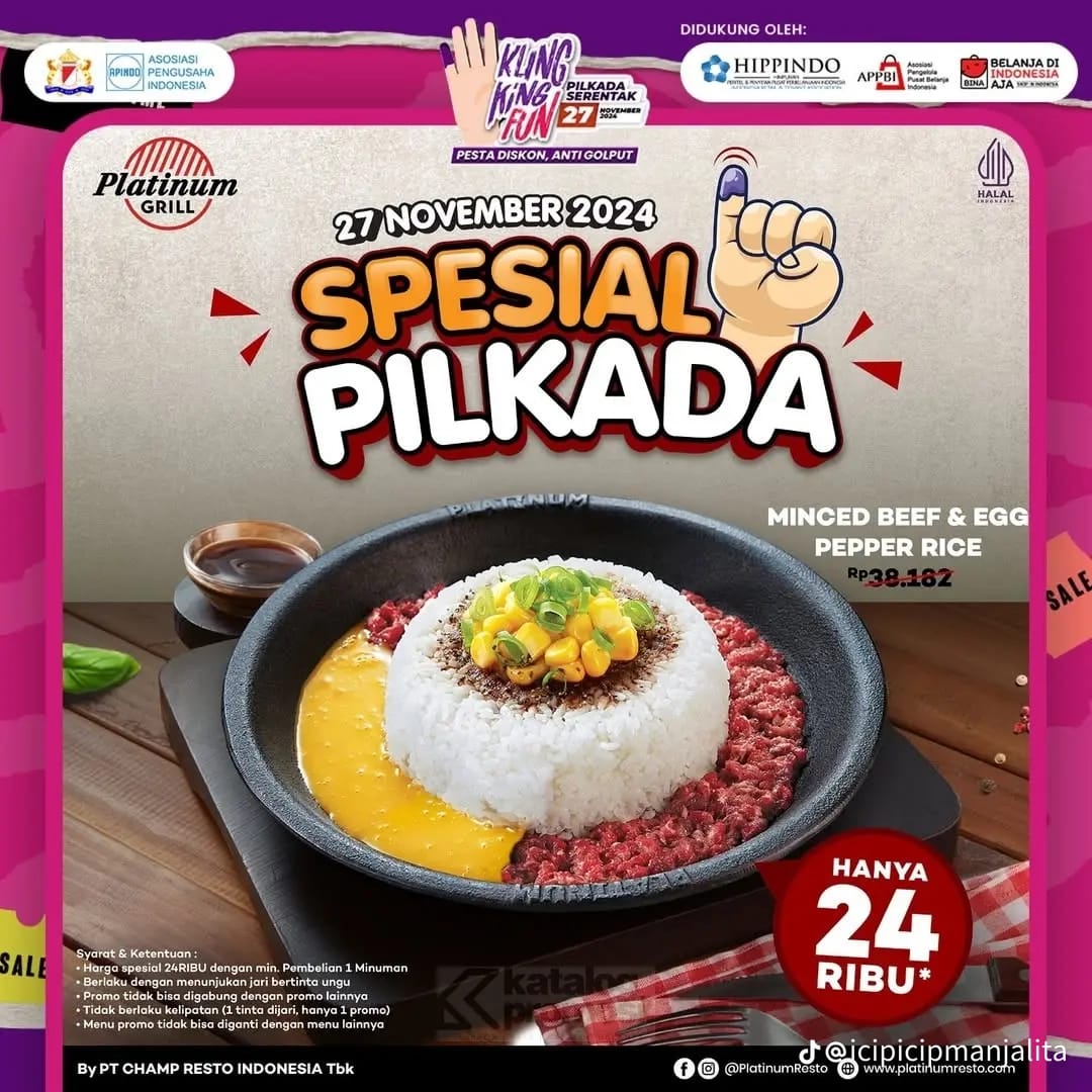 Daftar Pesta Promo Pilkada 2024 Makanan dan Minuman Murah Meriah