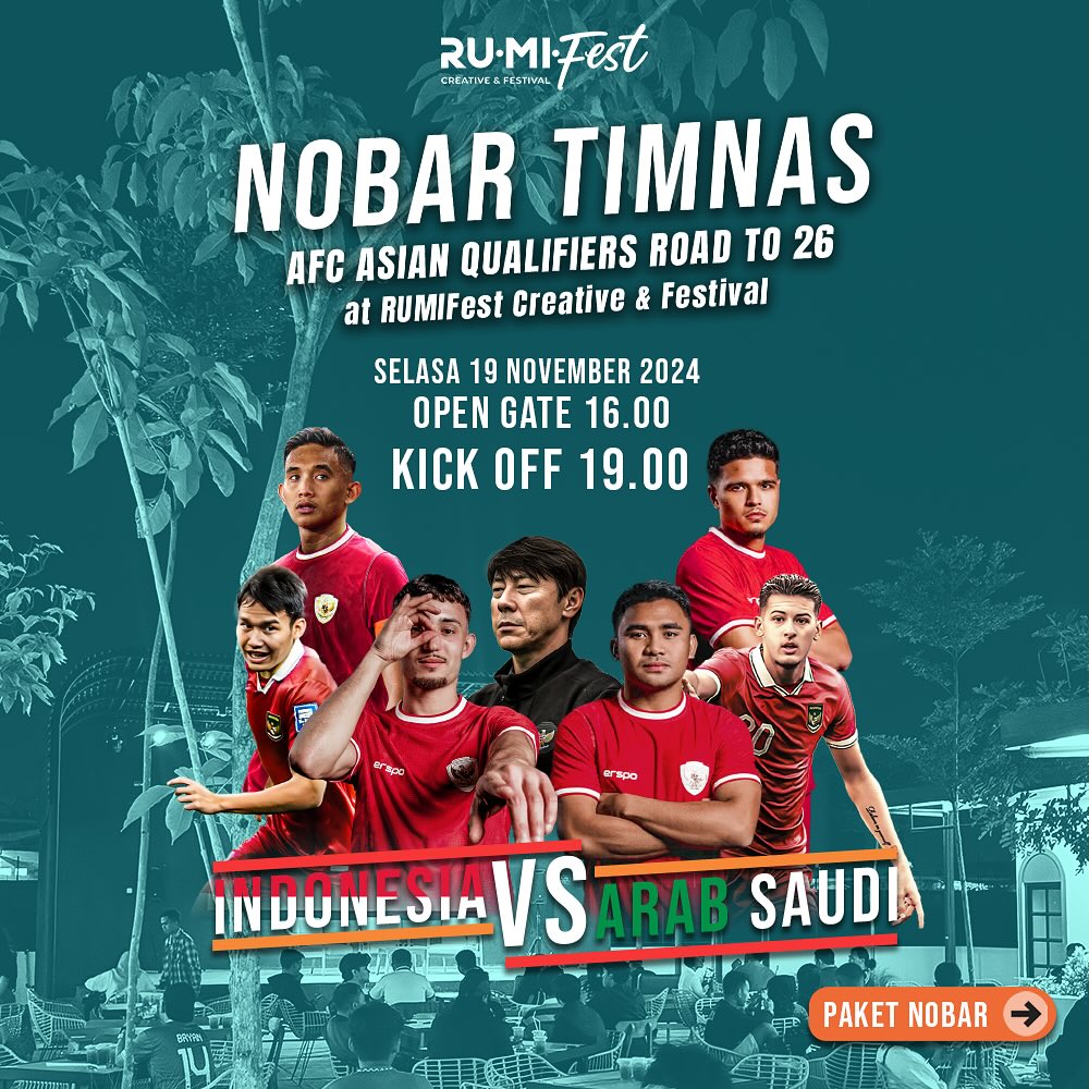 Tempat Nobar Timnas Indonesia vs Arab Saudi di Jogja