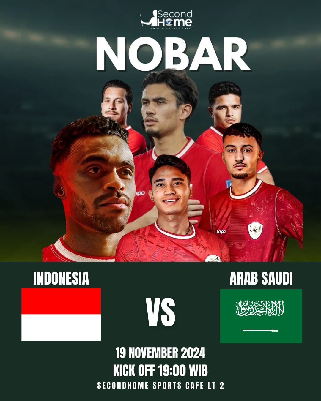 Tempat Nobar Timnas Indonesia vs Arab Saudi di Jogja