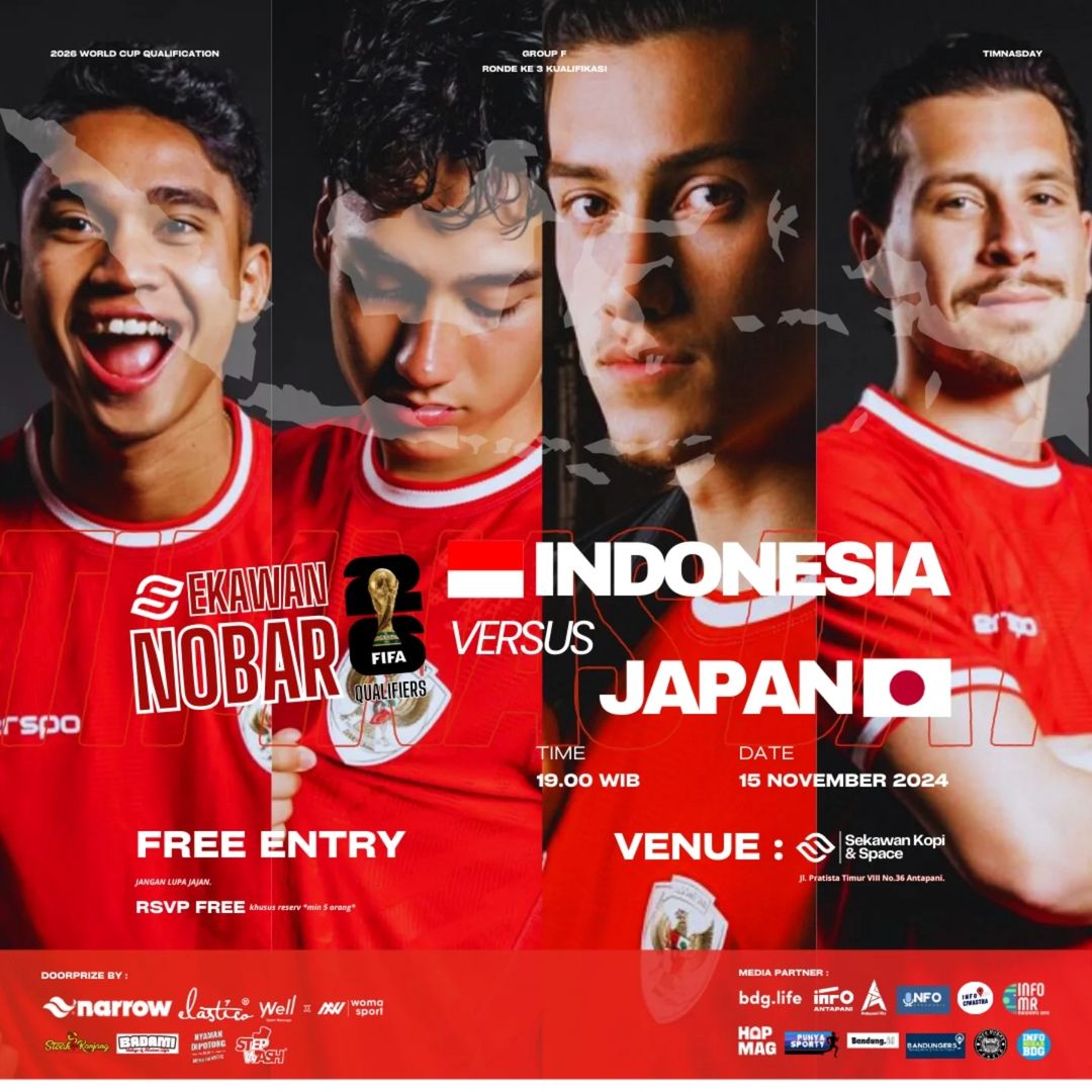 Lokasi Nobar Timnas Indonesia vs Jepang di Bandung