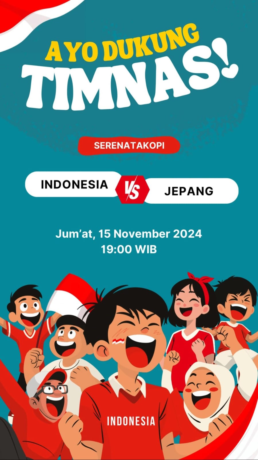 Tempat Nobar Timnas Indonesia vs Jepang di Palembang