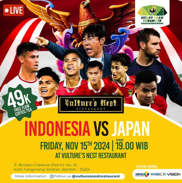 Nobar Timnas Indonesia vs Jepang di Jabodetabek