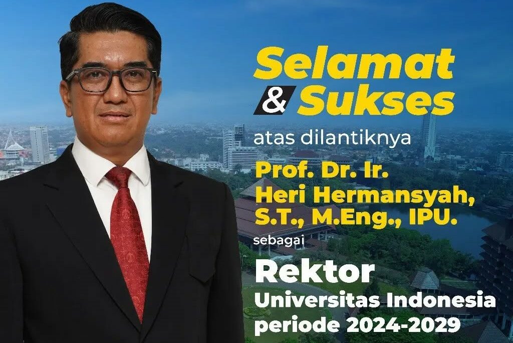 Prof Heri Hermansyah Jadi Rektor Universitas Indonesia Periode 2024-2029