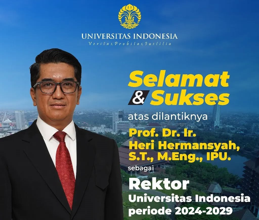 Prof Heri Hermansyah Jadi Rektor Universitas Indonesia Periode 2024-2029