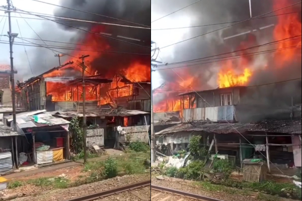 Kebakaran Rumah di Jakarta Pusat, 15 Hunian Hangus dan Rute KAI ke Stasiun Manggarai Jadi Korban