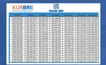 Tabel Pinjaman KUR BRI 2025