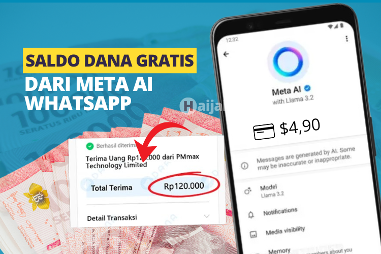 Gunakan Fitur Meta AI Whatsapp Dapat Saldo DANA Gratis