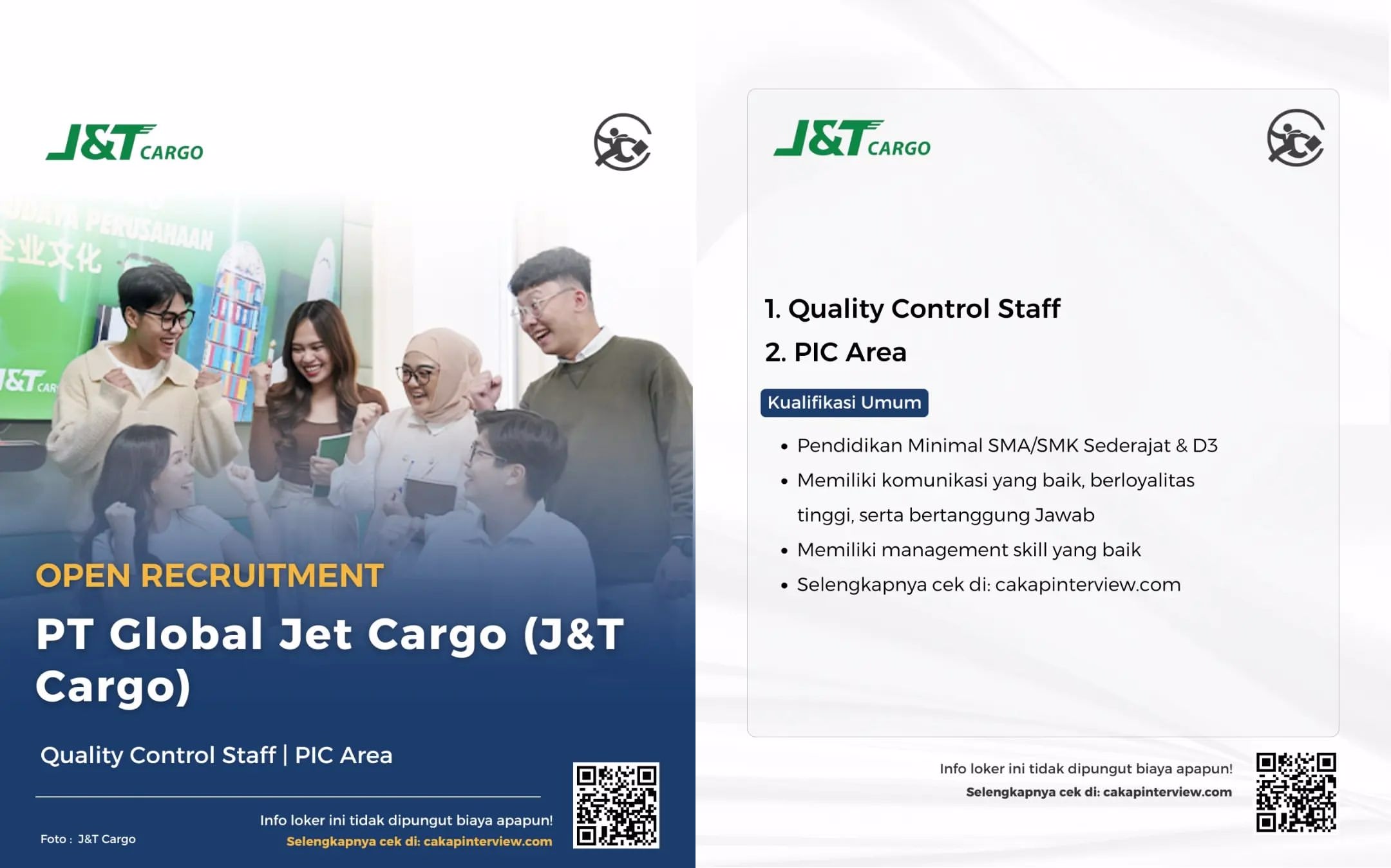 Lowongan Kerja PT Global Jet Cargo Dibuka 2 Posisi untuk Lulusan D3 dan S1