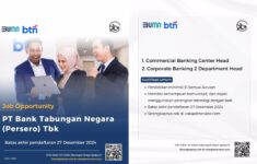 Lowongan Kerja BUMN Bank BTN Buka Posisi untuk Lulusan S1 Semua Jurusan