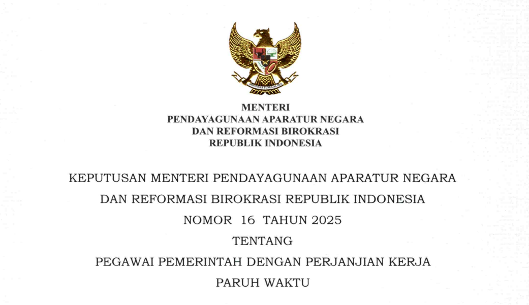 Aturan Terbaru Honorer Jadi PPPK Paruh Waktu Berdasarkan Keputusan MenpanRB Nomor 16 Tahun 2025