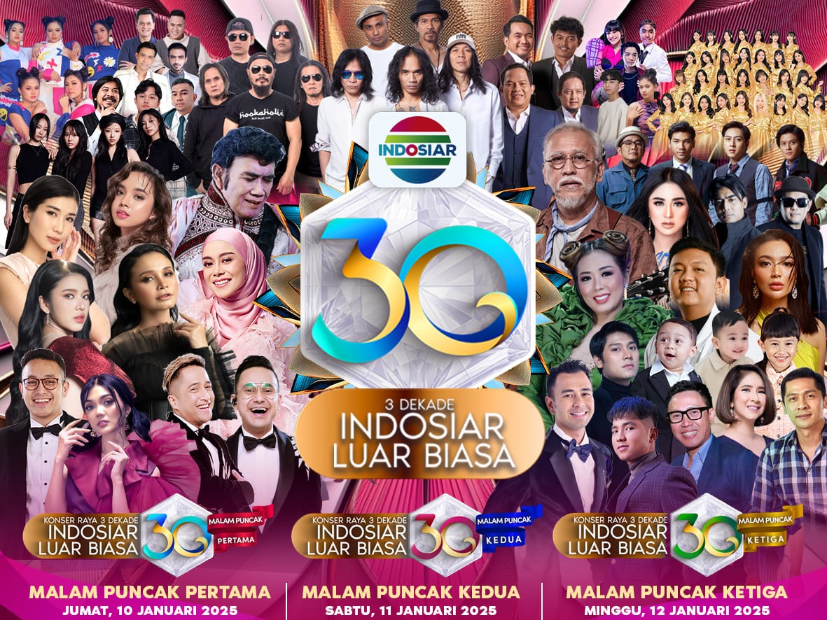 Jadwal Tayang dan Acara Konser INDOSIAR Tiga Dekade Berkarya