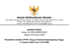 Pendaftaran PPPK 2024 Tahap 2 Resmi Diperpanjang Hingga 15 Januari 2025