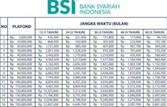 Tabel Angsuran KUR BSI 2025