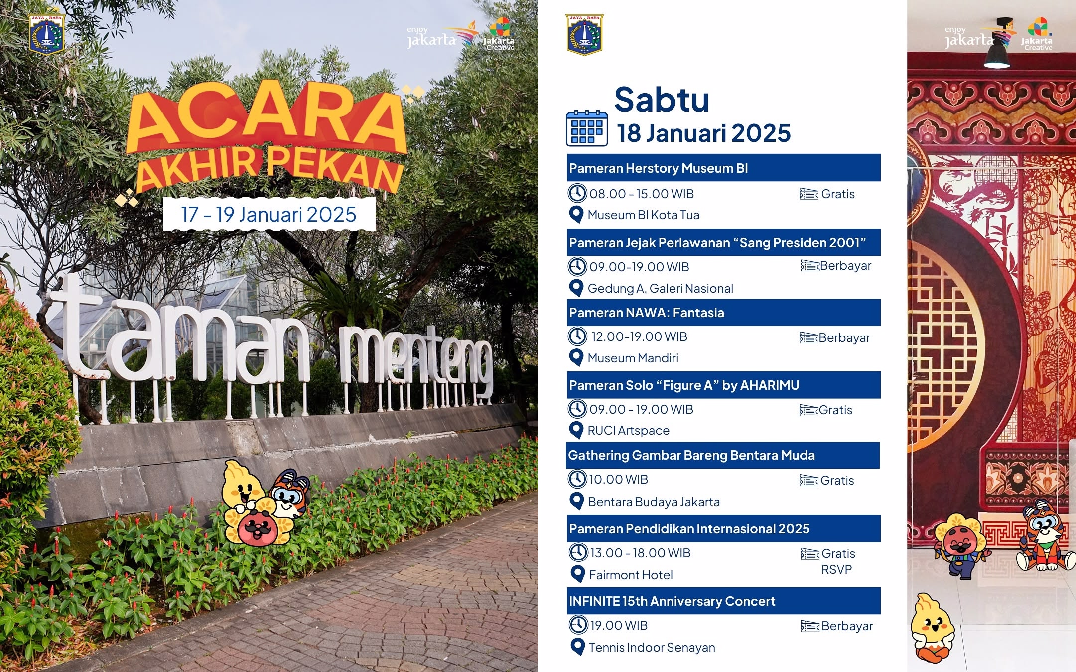 Daftar Acara Akhir Pekan di Jakarta Pada 18-19 Januari 2025