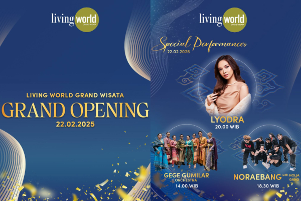 Grand Opening Living World Grand Wisata Bekasi Resmi Dibuka Hari Ini, Dimeriahkan oleh Lyodra hingga Noraebang