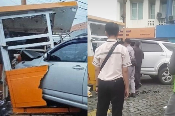 Gegara Salah Injak Pedal, Mobil Tabrak Pos Parkir Margonda Residence di Depok