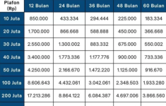 Tabel Angsuran KUR BRI 2025 Terbaru