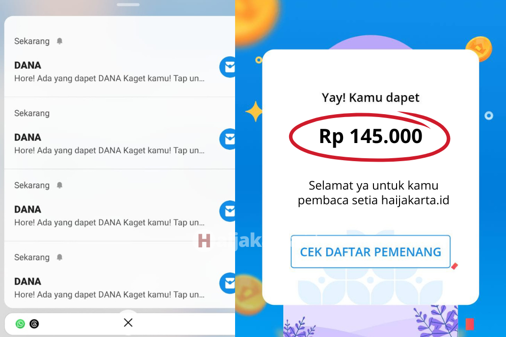 Link Saldo DANA Gratis Rp145.000 Lewat DANA Kaget, Klaim Hari Ini 13 Maret, Sikat Gaes!