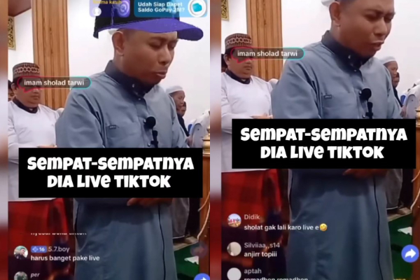 Viral! Imam Tarawih Live TikTok Saat Salat, Warganet: Strategi Dakwah Jaman Now?