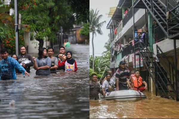 Update! Banjir Jakarta Meluas dengan Ketinggian Capai 3 Meter Lebih, 62 RT jadi Korban