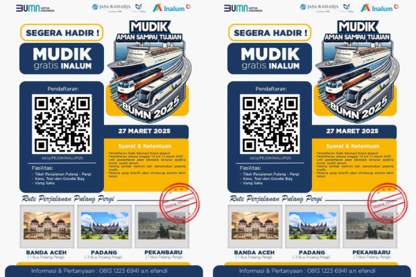 Mudik Gratis PT Inalum 2025 Resmi Dibuka, Simak Syarat dan Rute Perjalanannya!