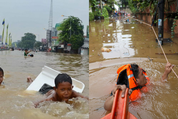 Banjir Jakarta Meluas hingga 122 RT, Air Rendam Rumah Warga Setinggi Atap Rumah