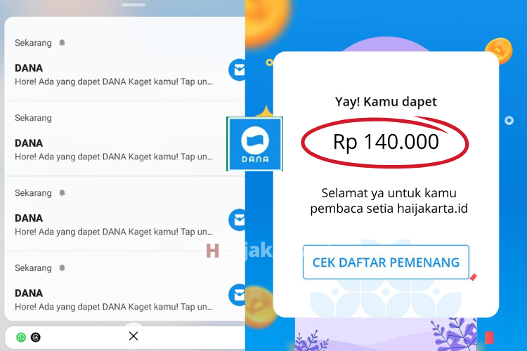 Klaim Link DANA Kaget Hari Ini 23 Maret Rp140 Ribu, Tanpa Aplikasi Penghasil Uang