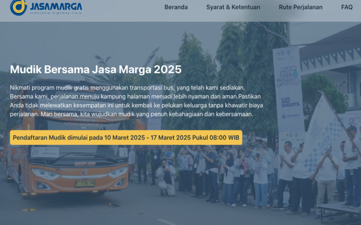 Cara Daftar Mudik Gratis Jasa Marga 2025