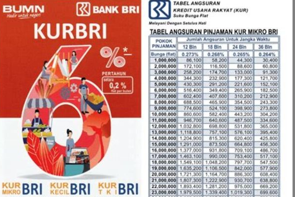 Tabel Angsuran KUR BRI 2025