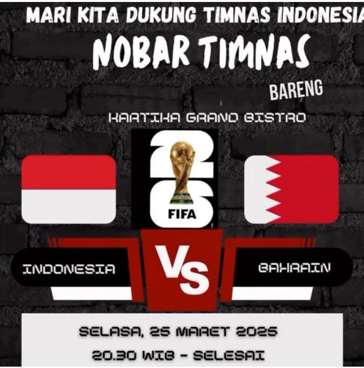 Tempat Nobar Timnas Indonesia vs Bahrain di Semarang