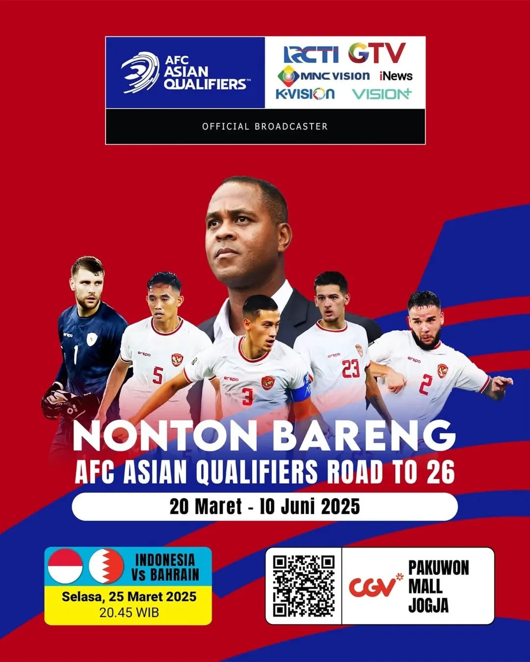 Tempat Nobar Timnas Indonesia vs Bahrain di Jogja