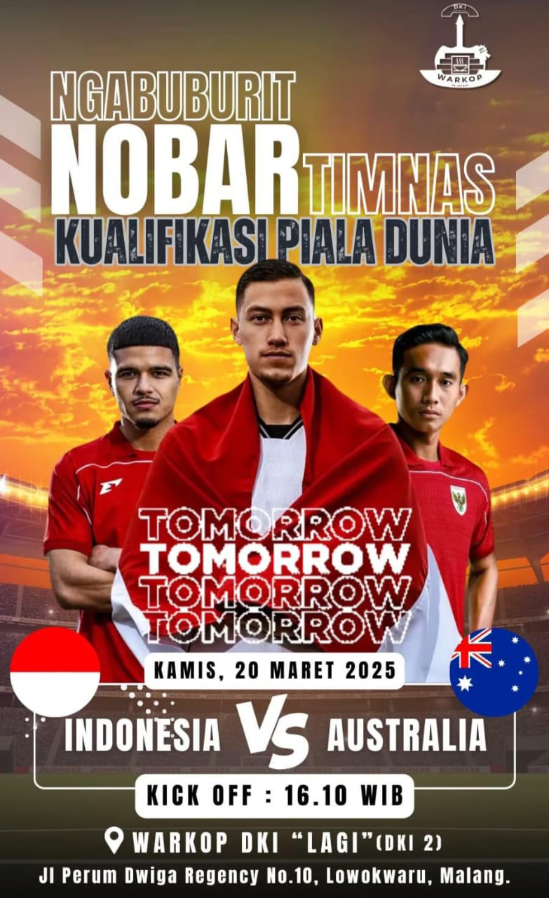 Lokasi Nobar Timnas Indonesia vs Australia di Malang