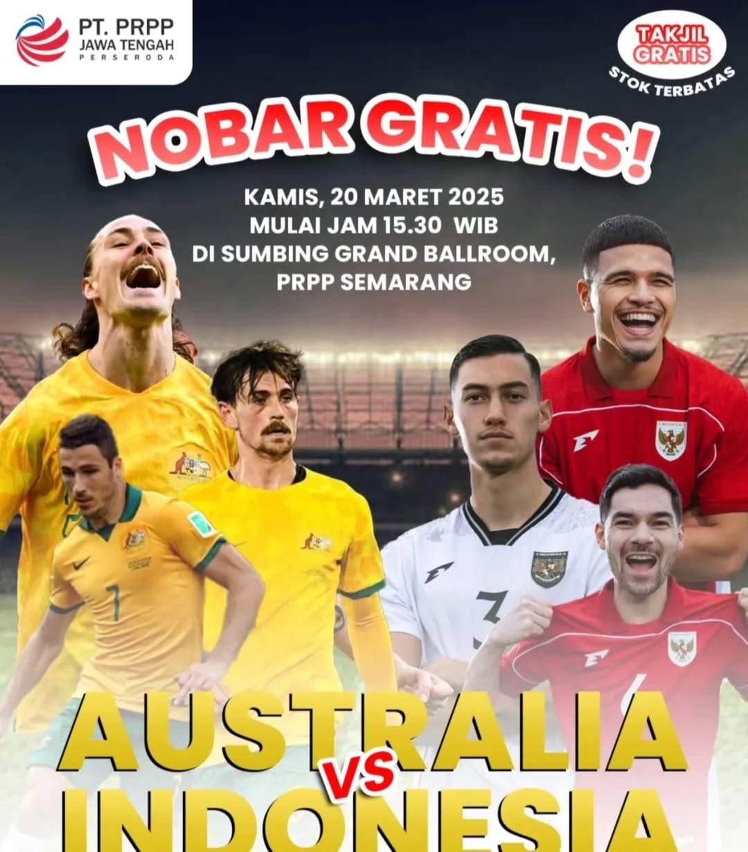 Tempat Nobar Timnas Indonesia vs Australia di Semarang