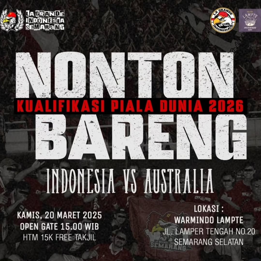 Tempat Nobar Timnas Indonesia vs Australia di Semarang