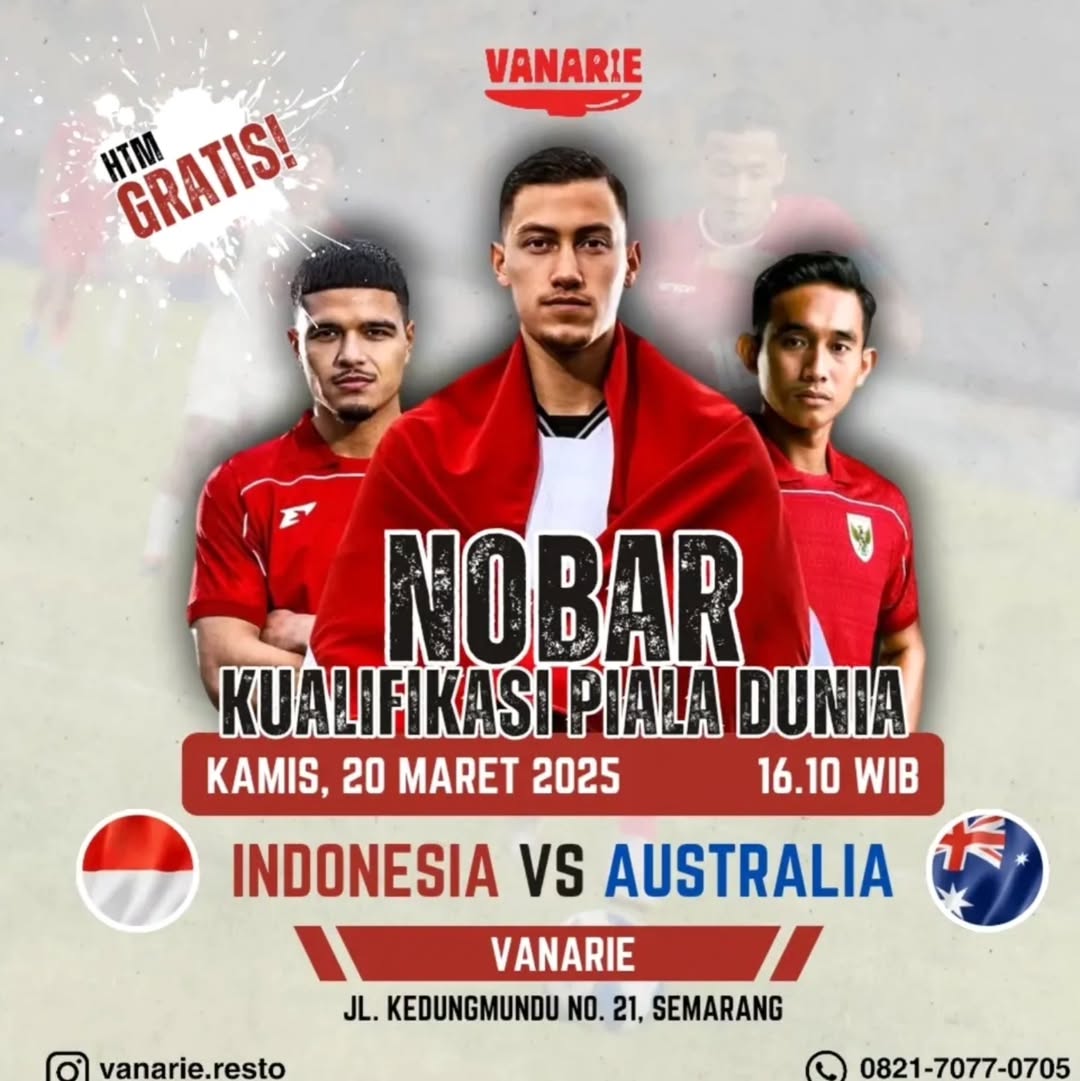 Tempat Nobar Timnas Indonesia vs Australia di Semarang