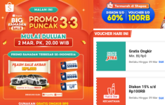 Kode Voucher Shopee 3.3 Maret 2025: Banyak Diskon dan Cashback Hingga Rp1,2 Juta