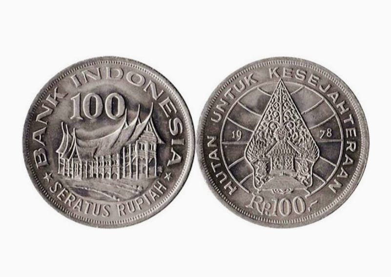 Koin Kuno Rp100 Gambar Wayang 1984