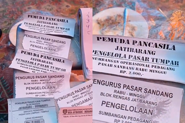 Heboh! Oknum Ormas Minta Uang Retribusi ke Pedagang di Pasar Jatibarang, Netizen: Bubar Aja!