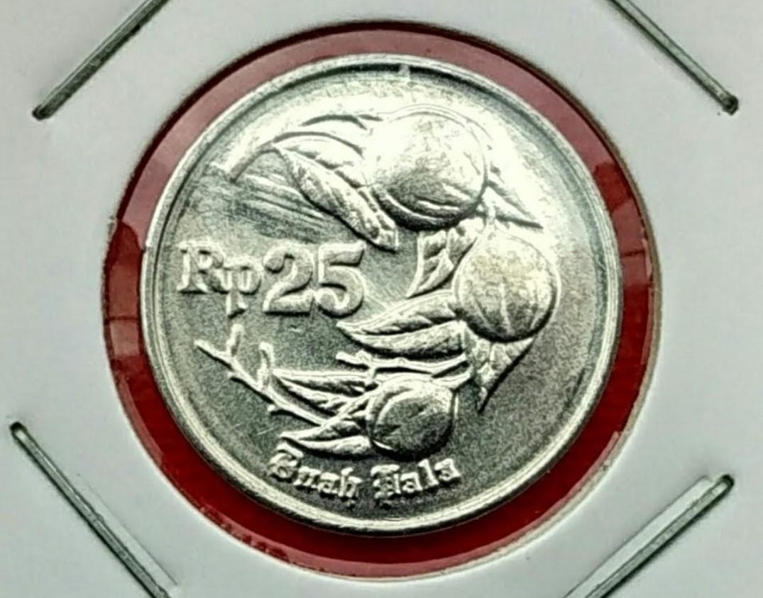 Koin Kuno Rp25 Buah Pala
