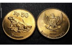 Koin Kuno Rp50 Bergambar Komodo Jenis Pattern