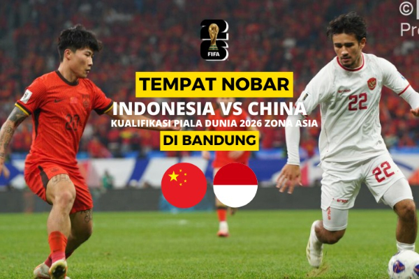 Tempat Nobar Timnas Indonesia vs China di Bandung, Kualifikasi Piala Dunia 2026