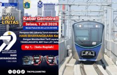 Hore! TransJakarta, LRT dan MRT Gratis 1 Juli 2025, Spesial Perayaan Hari Bhayangkara ke-79