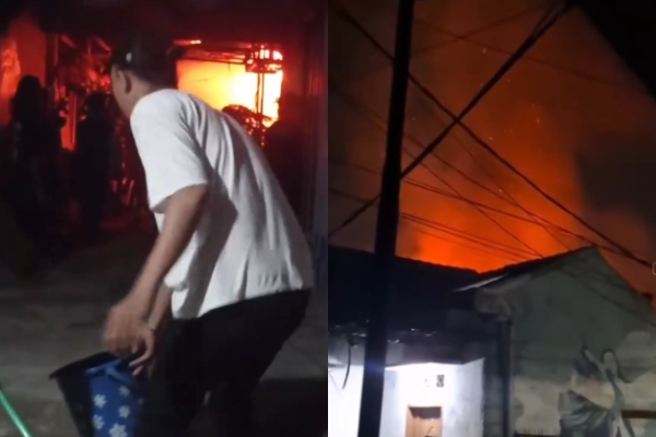 Kebakaran Rumah di Depok Saat Dini Hari, Warga Heboh Bawa Ember dan Selang Padamkan Api