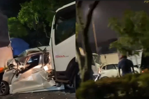 Kecelakaan Beruntun Mobil Terhimpit Truk di Dekat Pintu Tol Halim Jaktim, Netizen: Ini Bukan Odol