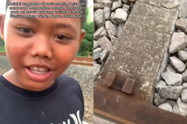 Anak Rekam Rel Rusak di Bojonggede Viral di Medsos, Begini Tanggapan KAI