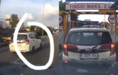 Pengemudi Calya Terekam Tak Membayar Tol, Nempel Mobil di Depannya Lalu Kabur