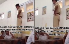 Viral! Guru Tendang Siswa di Atas Meja SMPN Demak Heboh di Medsos, Netizen: Pantas Cabut Lisensinya